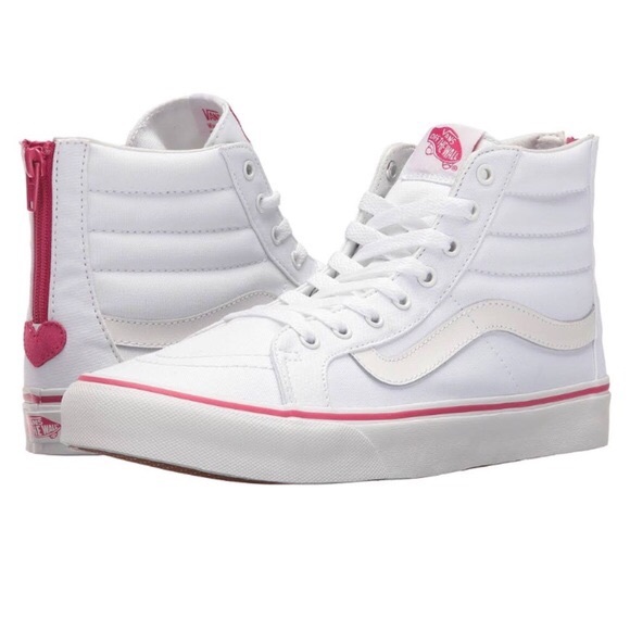 white vans with zipper